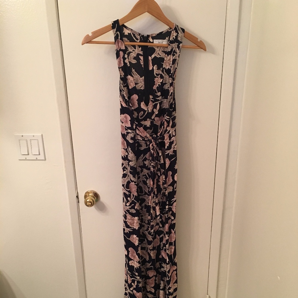 Flynn Skye Navy Maxi Dress with Blush Floral Print